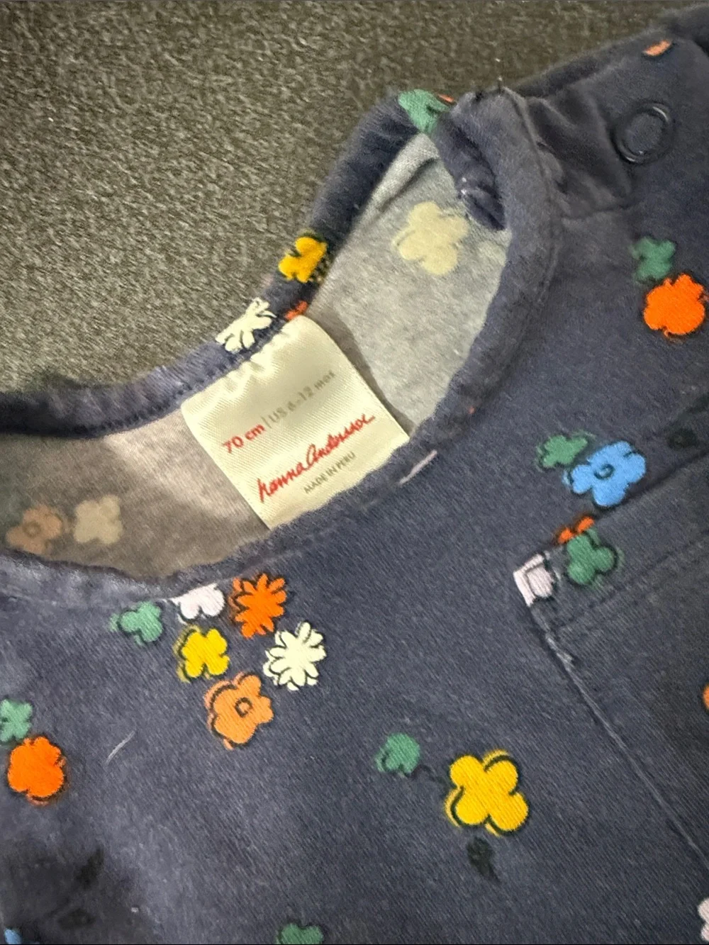 Navy Floral Toddler Dress with Pocket